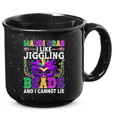 Funny Mardi Gras I Like Jiggling Beads And I Cannot Lie 15oz Campfire Ceramic Mug