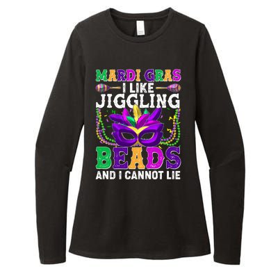 Funny Mardi Gras I Like Jiggling Beads And I Cannot Lie Womens CVC Long Sleeve Shirt