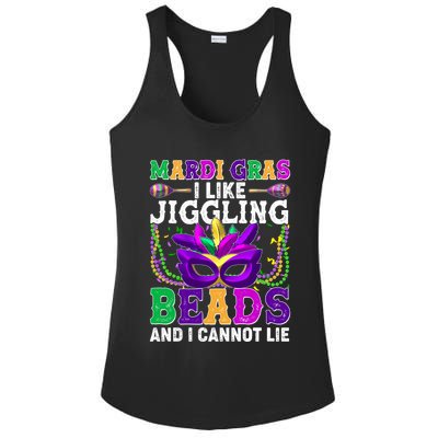 Funny Mardi Gras I Like Jiggling Beads And I Cannot Lie Ladies PosiCharge Competitor Racerback Tank