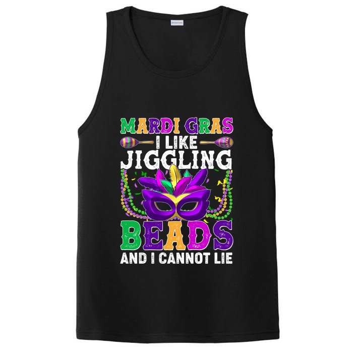 Funny Mardi Gras I Like Jiggling Beads And I Cannot Lie PosiCharge Competitor Tank