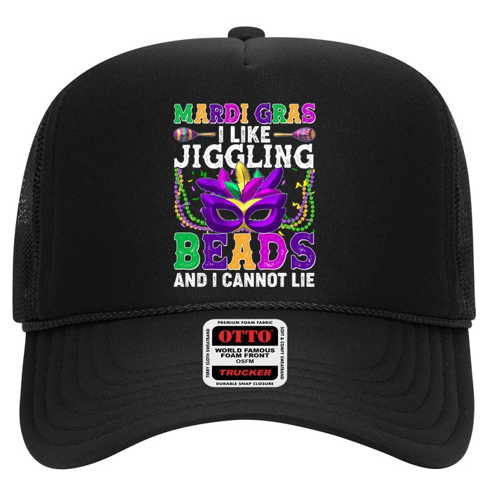 Funny Mardi Gras I Like Jiggling Beads And I Cannot Lie Trucker Hat