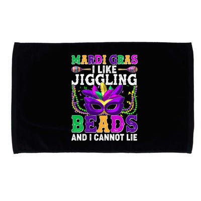 Funny Mardi Gras I Like Jiggling Beads And I Cannot Lie Microfiber Hand Towel