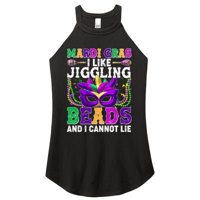 Funny Mardi Gras I Like Jiggling Beads And I Cannot Lie Women's Perfect Tri Rocker Tank