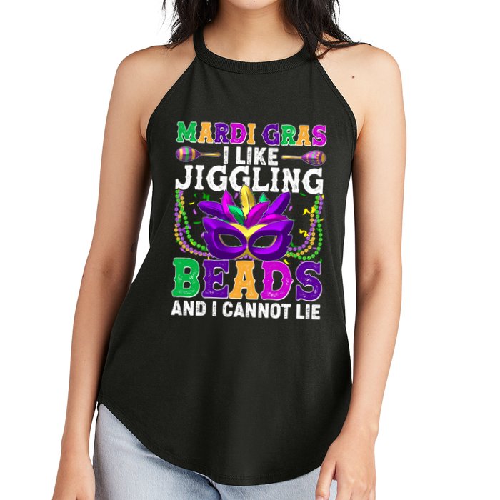 Funny Mardi Gras I Like Jiggling Beads And I Cannot Lie Women's Perfect Tri Rocker Tank