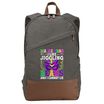 Funny Mardi Gras I Like Jiggling Beads And I Cannot Lie Cotton Canvas Backpack