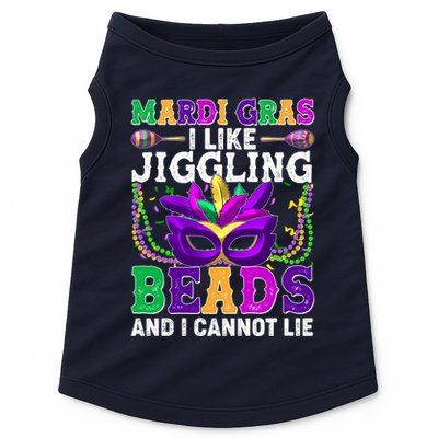 Funny Mardi Gras I Like Jiggling Beads And I Cannot Lie Doggie Tank