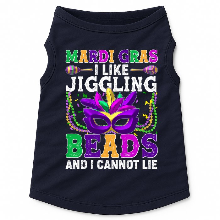Funny Mardi Gras I Like Jiggling Beads And I Cannot Lie Doggie Tank