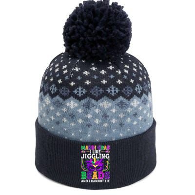 Funny Mardi Gras I Like Jiggling Beads And I Cannot Lie The Baniff Cuffed Pom Beanie