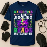 Funny Mardi Gras I Like Jiggling Beads And I Cannot Lie Performance Shirt