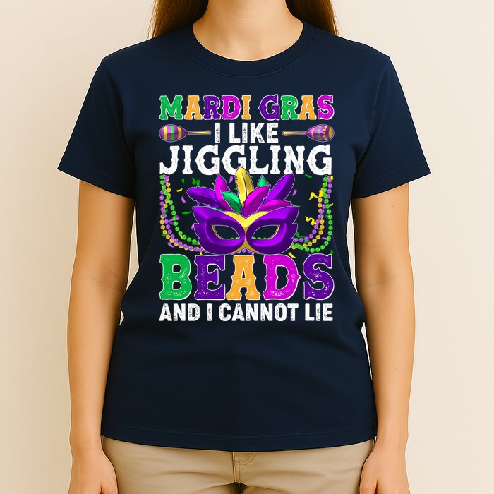 Funny Mardi Gras I Like Jiggling Beads And I Cannot Lie T-Shirt