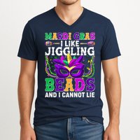 Funny Mardi Gras I Like Jiggling Beads And I Cannot Lie V-Neck T-Shirt