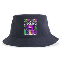 Funny Mardi Gras I Like Jiggling Beads And I Cannot Lie Sustainable Bucket Hat