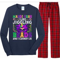 Funny Mardi Gras I Like Jiggling Beads And I Cannot Lie Long Sleeve Pajama Set