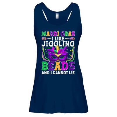Funny Mardi Gras I Like Jiggling Beads And I Cannot Lie Ladies Essential Flowy Tank