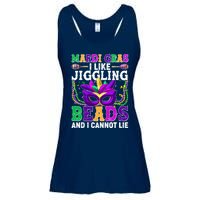 Funny Mardi Gras I Like Jiggling Beads And I Cannot Lie Ladies Essential Flowy Tank