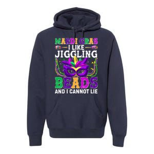 Funny Mardi Gras I Like Jiggling Beads And I Cannot Lie Premium Hoodie