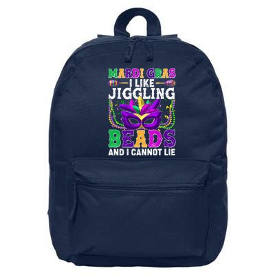 Funny Mardi Gras I Like Jiggling Beads And I Cannot Lie 16 in Basic Backpack
