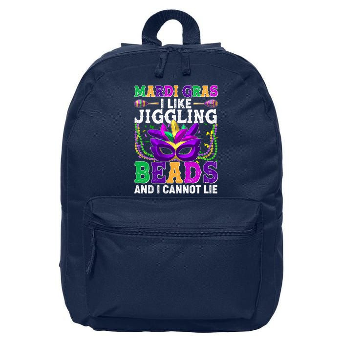 Funny Mardi Gras I Like Jiggling Beads And I Cannot Lie 16 in Basic Backpack