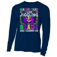 Funny Mardi Gras I Like Jiggling Beads And I Cannot Lie Cooling Performance Long Sleeve Crew