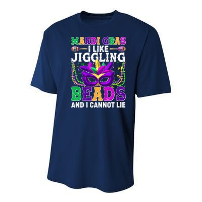 Funny Mardi Gras I Like Jiggling Beads And I Cannot Lie Youth Performance Sprint T-Shirt