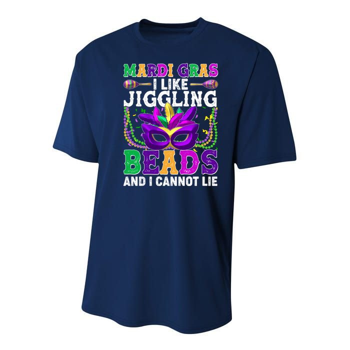 Funny Mardi Gras I Like Jiggling Beads And I Cannot Lie Youth Performance Sprint T-Shirt