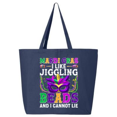 Funny Mardi Gras I Like Jiggling Beads And I Cannot Lie 25L Jumbo Tote