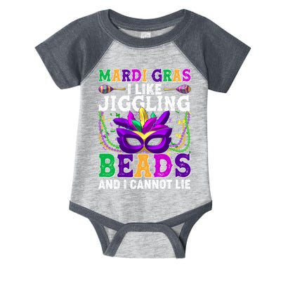 Funny Mardi Gras I Like Jiggling Beads And I Cannot Lie Infant Baby Jersey Bodysuit