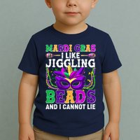 Funny Mardi Gras I Like Jiggling Beads And I Cannot Lie Toddler T-Shirt