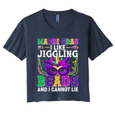 Funny Mardi Gras I Like Jiggling Beads And I Cannot Lie Crop Top