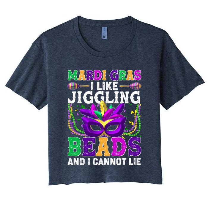 Funny Mardi Gras I Like Jiggling Beads And I Cannot Lie Crop Top