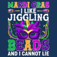 Funny Mardi Gras I Like Jiggling Beads And I Cannot Lie Women's V-Neck T-Shirt