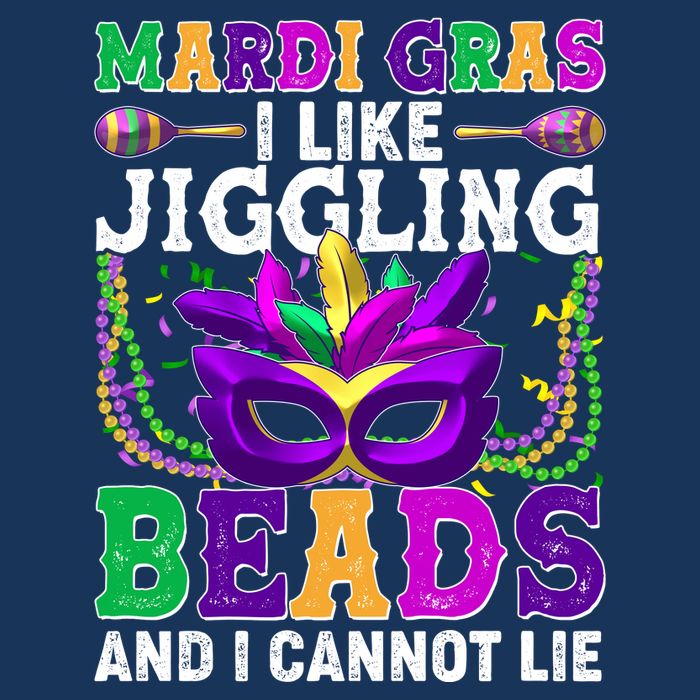Funny Mardi Gras I Like Jiggling Beads And I Cannot Lie Women's V-Neck T-Shirt