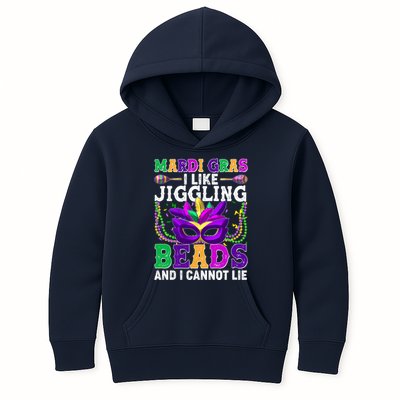 Funny Mardi Gras I Like Jiggling Beads And I Cannot Lie Kids Hoodie