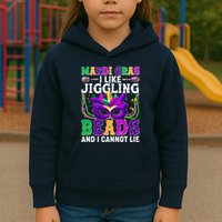 Funny Mardi Gras I Like Jiggling Beads And I Cannot Lie Kids Hoodie
