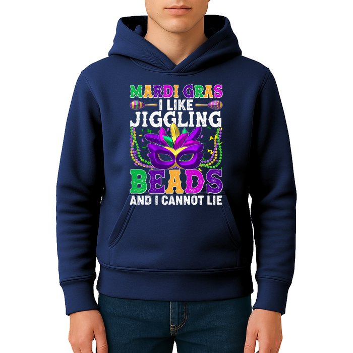 Funny Mardi Gras I Like Jiggling Beads And I Cannot Lie Kids Hoodie