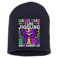 Funny Mardi Gras I Like Jiggling Beads And I Cannot Lie Short Acrylic Beanie