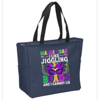Funny Mardi Gras I Like Jiggling Beads And I Cannot Lie Zip Tote Bag