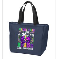 Funny Mardi Gras I Like Jiggling Beads And I Cannot Lie Zip Tote Bag