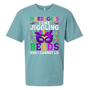 Funny Mardi Gras I Like Jiggling Beads And I Cannot Lie Sueded Cloud Jersey T-Shirt