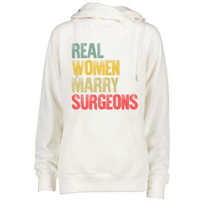 Funny Marriage Gift Real Marry Surgeons Bride Cute Gift Womens Funnel Neck Pullover Hood