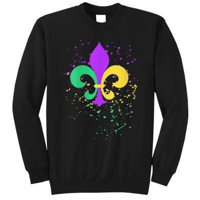 festival Mardi Gras Fleur De Lis Paint Splatter NOLA Sweatshirt