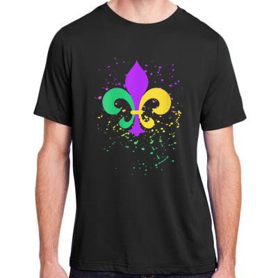 festival Mardi Gras Fleur De Lis Paint Splatter NOLA Adult ChromaSoft Performance T-Shirt