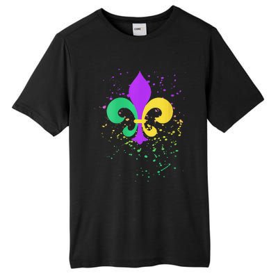 festival Mardi Gras Fleur De Lis Paint Splatter NOLA Tall Fusion ChromaSoft Performance T-Shirt