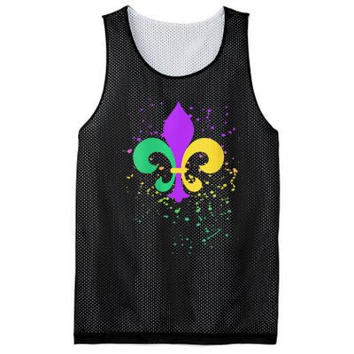 festival Mardi Gras Fleur De Lis Paint Splatter NOLA Mesh Reversible Basketball Jersey Tank