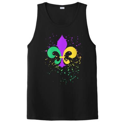 festival Mardi Gras Fleur De Lis Paint Splatter NOLA PosiCharge Competitor Tank