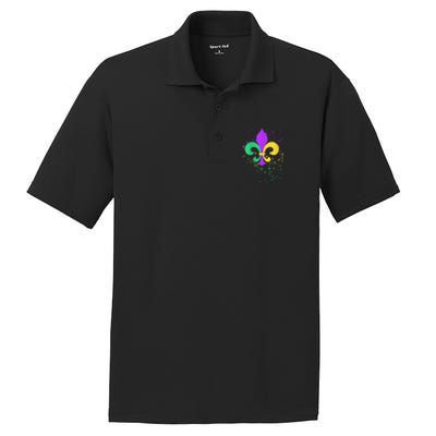 festival Mardi Gras Fleur De Lis Paint Splatter NOLA PosiCharge RacerMesh Polo