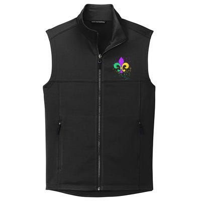 festival Mardi Gras Fleur De Lis Paint Splatter NOLA Collective Smooth Fleece Vest