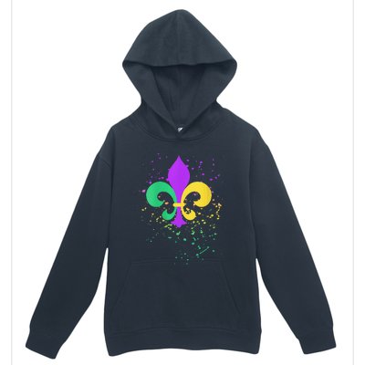 festival Mardi Gras Fleur De Lis Paint Splatter NOLA Urban Pullover Hoodie