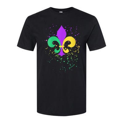 festival Mardi Gras Fleur De Lis Paint Splatter NOLA Softstyle® CVC T-Shirt