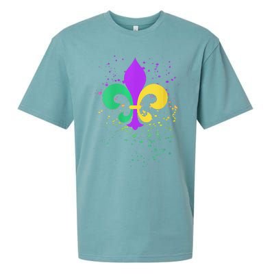 festival Mardi Gras Fleur De Lis Paint Splatter NOLA Sueded Cloud Jersey T-Shirt